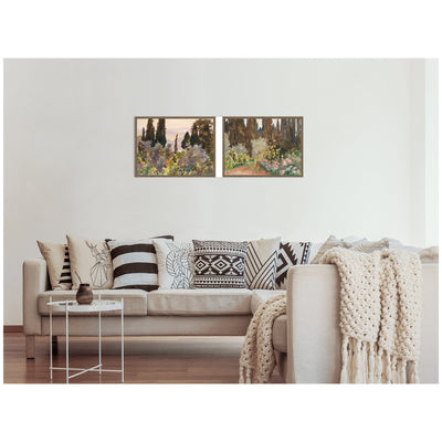 Granada 1912 & Gardens at Florence John Singer Sargent 2 Piece Framed Canvas Wall Art Set by Nostalgia Prints