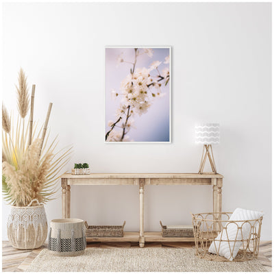Sylvie Nature White Floral Blooms Framed Canvas by Patricia Hasz