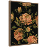 Sylvie Moody Floral 3 framed canvas art featuring rich floral imagery and vintage beaded frame
