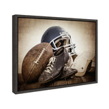 Sylvie Vintage Football Gear Framed Canvas by kateandlaurel - product image 2 for Resin Society