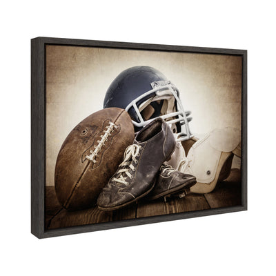 Sylvie Vintage Football Gear Framed Canvas by kateandlaurel - product image 2 for Resin Society