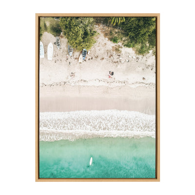 Sylvie Tropical Beach From Above Framed Canvas by Amy Peterson by kateandlaurel - product image 2 for Resin Society