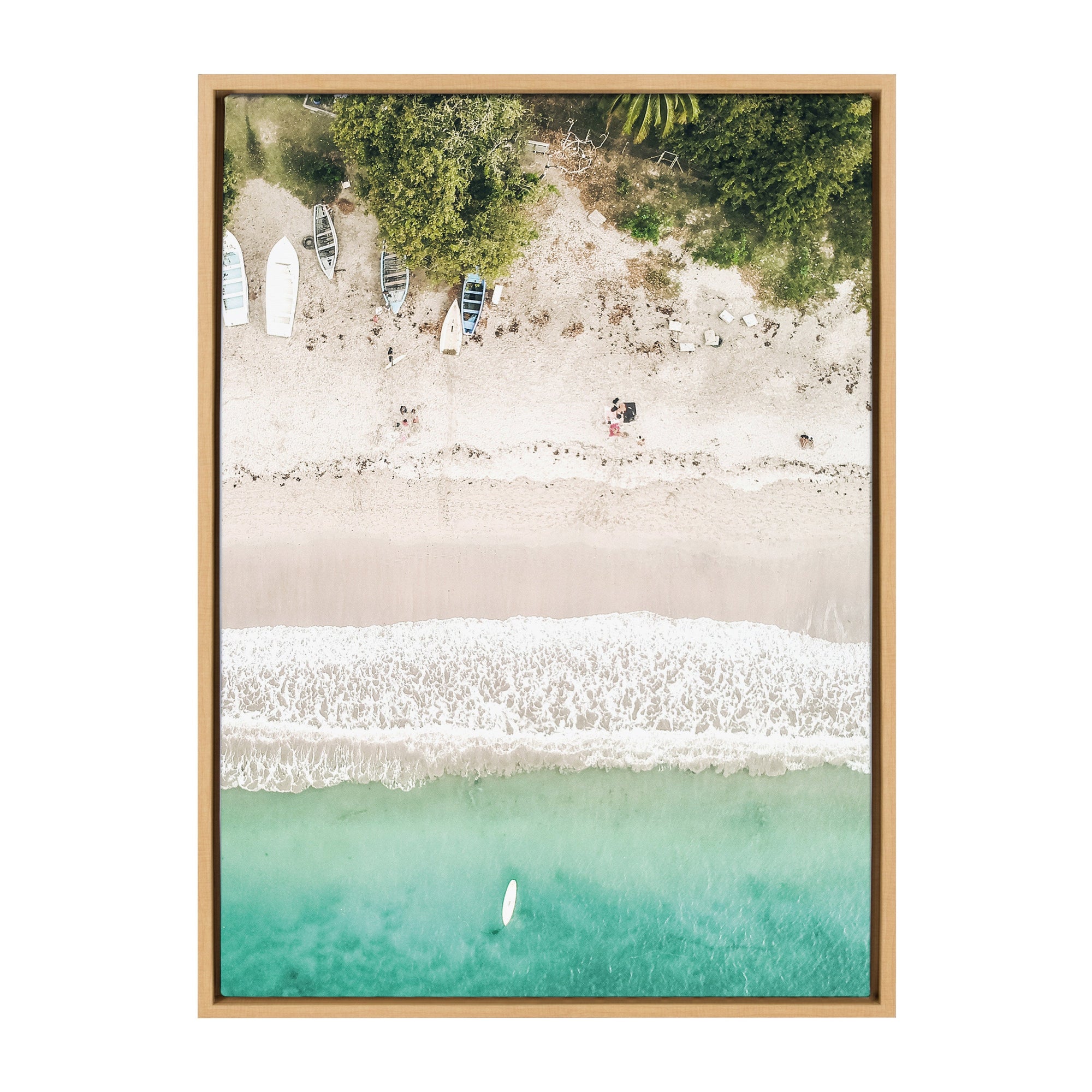 Sylvie Tropical Beach From Above Framed Canvas by Amy Peterson by kateandlaurel - product image 7 for Resin Society