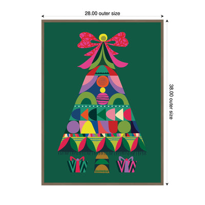 Sylvie Framed Canvas Geometric Christmas Tree by Rachel Lee