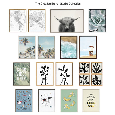 Sylvie Minimalist Evergreen Trees Sketch Framed Canvas Art Set by The Creative Bunch Studio