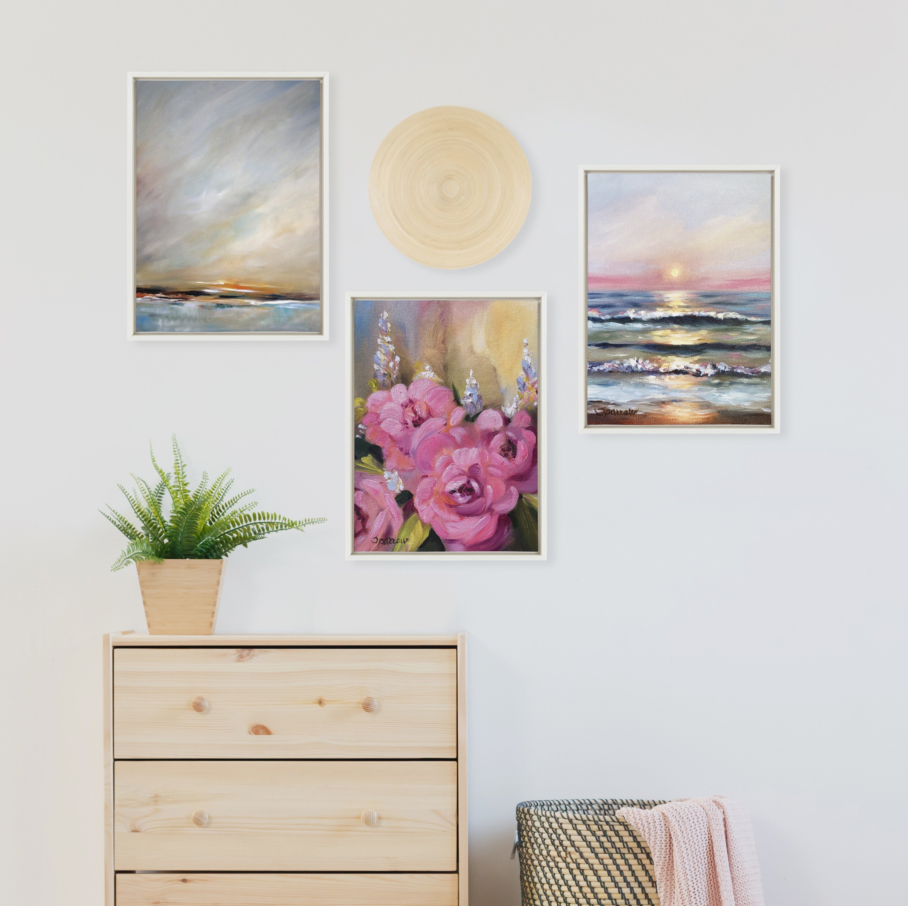 Sylvie Atlantic Sunset Framed Canvas by Mary Sparrow