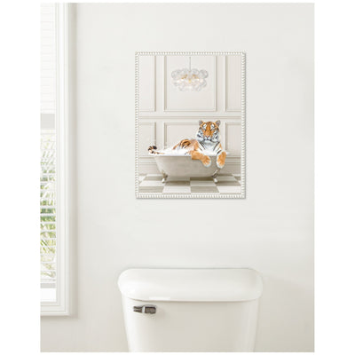 Sylvie Tiger Traditional Chandelier Bath Framed Canvas by Amy Peterson