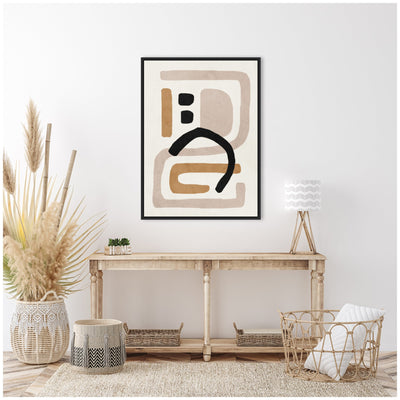 Sylvie Neutral Abstract 2 Minimal Modern Art Framed Canvas by July Art Prints
