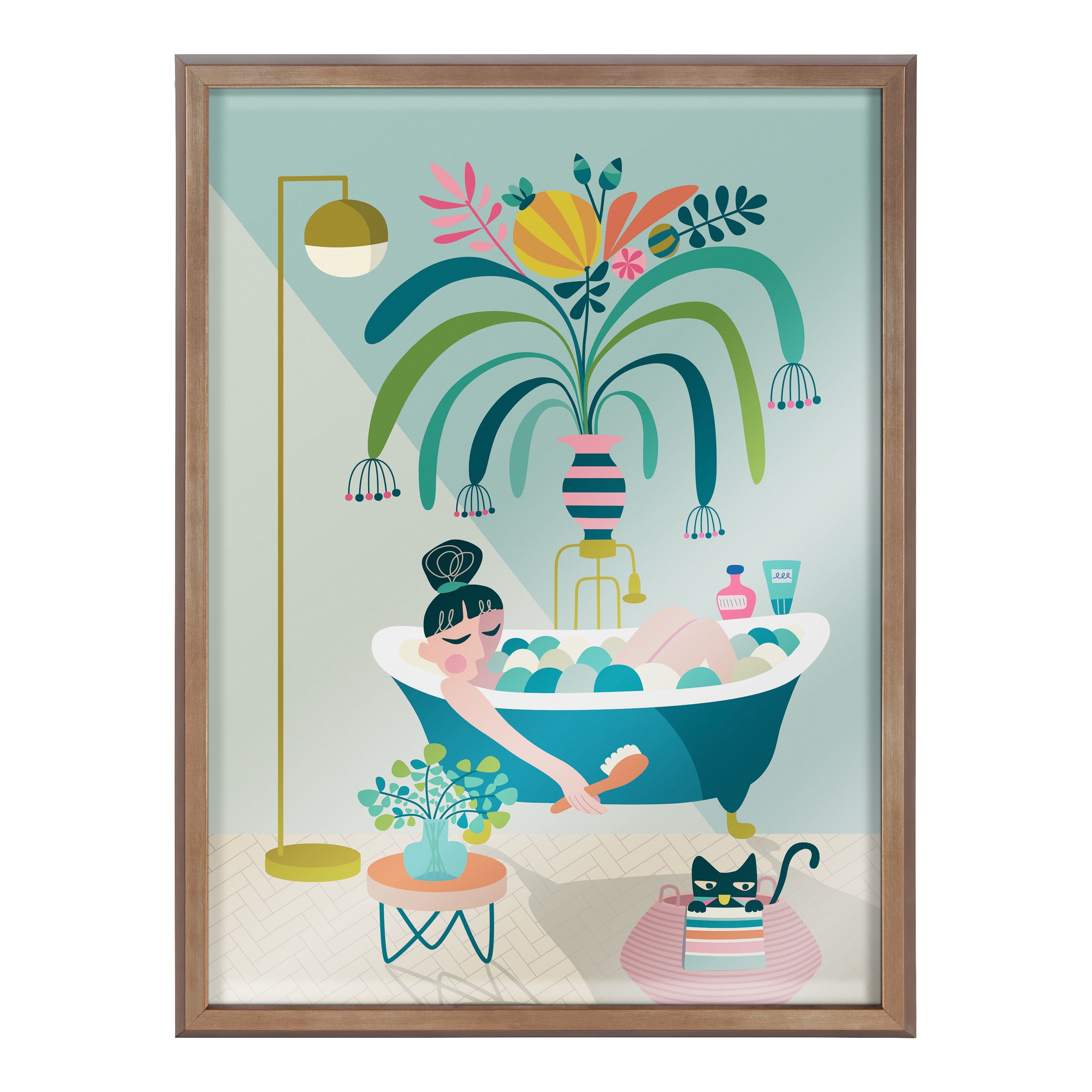 Blake Time to Relax Framed Printed Glass by kateandlaurel - product image 2 for Resin Society