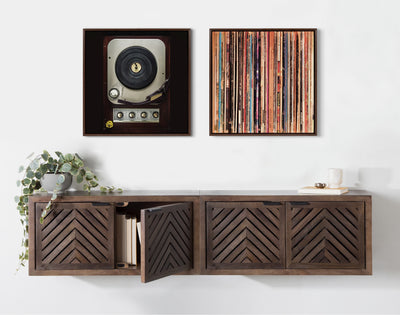 Sylvie Records Framed Canvas by Robert Cadloff of Bomobob
