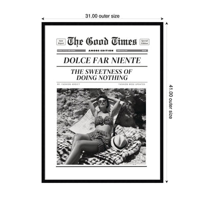 The Good Times Newspaper Dolce Far Niente by Honey Island Studio Framed Wall Art Print