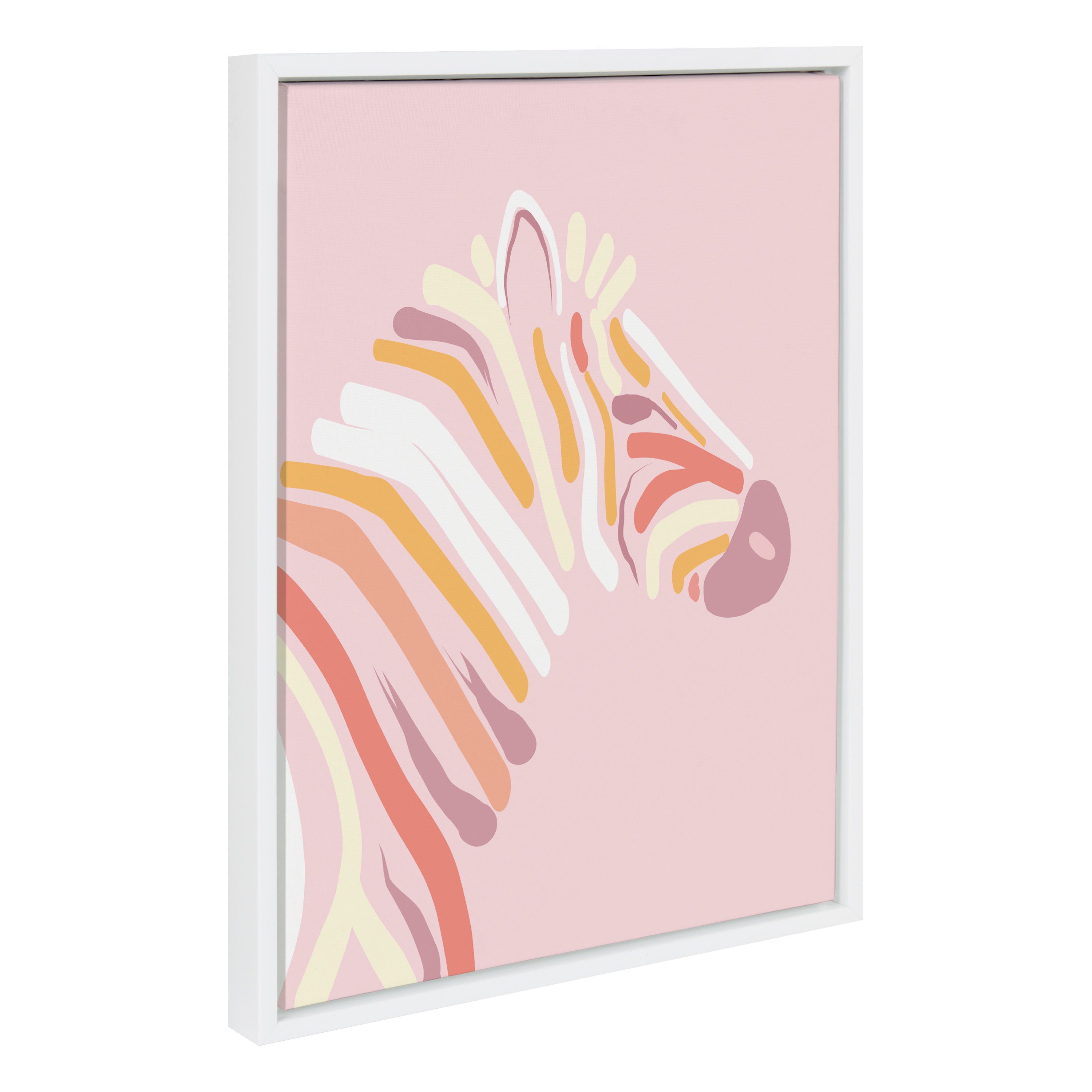 Sylvie Pink Zebra Framed Canvas