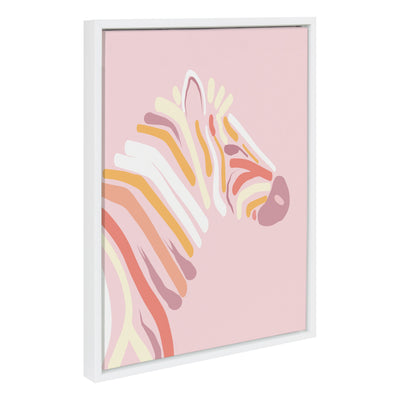 Sylvie Pink Zebra Framed Canvas