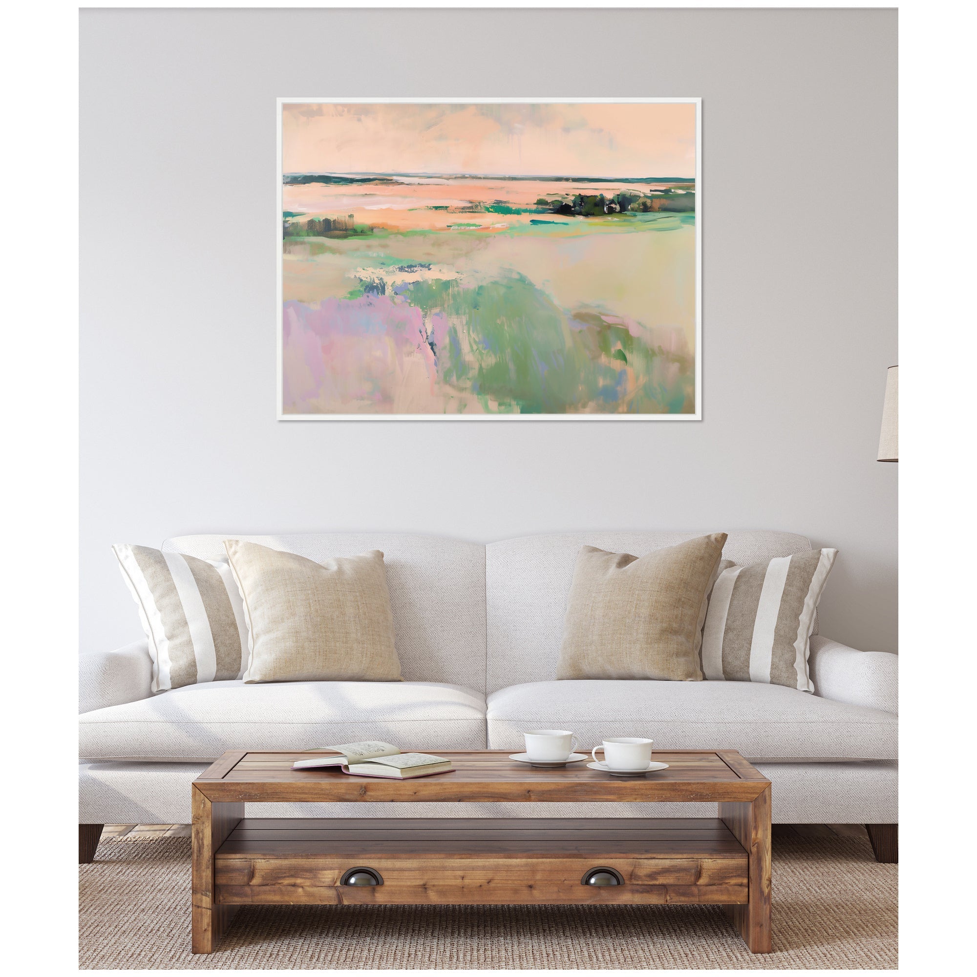 Sylvie Pastel Horizon III Framed Canvas by Amy Lighthall