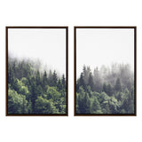 Sylvie Lush Green Forest on a Foggy Day Framed Canvas Set by The