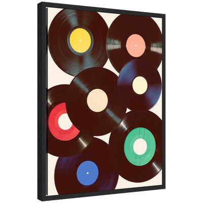 Sylvie Retro Vinyl Framed Canvas by Honey Island Studio