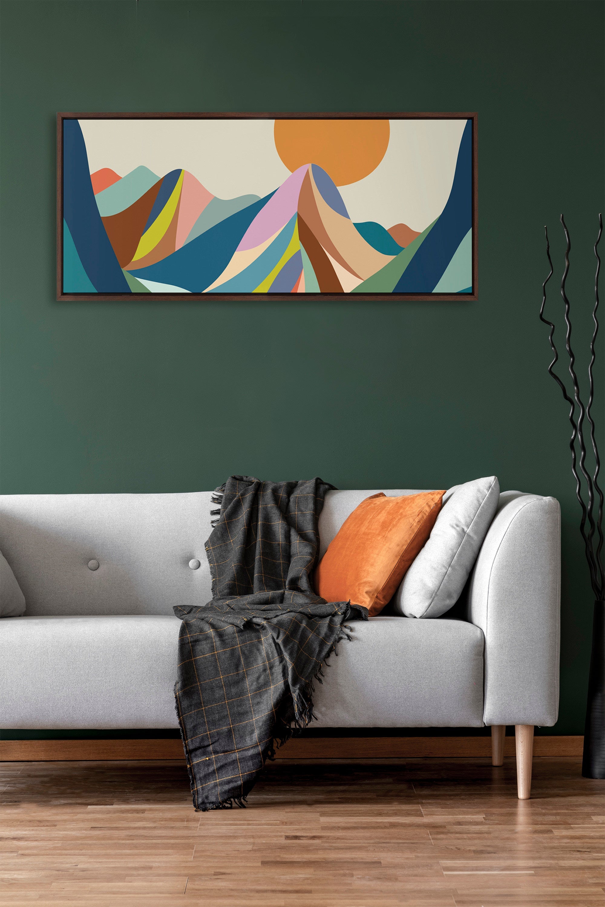 Sylvie Mountains Crop Framed Canvas