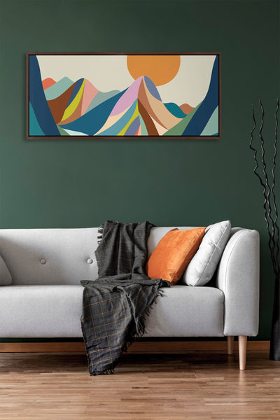 Sylvie Mountains Crop Framed Canvas