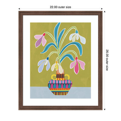 Framed Art Snowdrops the January Birth Flower by Rachel Lee