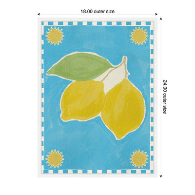 Sylvie Lush Duo 2 Lemon Framed Canvas by Shatha Al Dafai