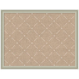 Pinboard Beige Lattice Pattern showing beige lattice print fabric with wooden frame and pins inserted