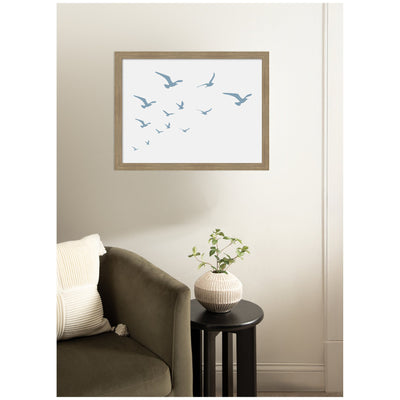 Seagulls White Background by Jolly and Dash Framed Wall Art Print