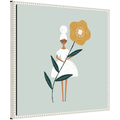 Framed canvas art titled 'Sylvie Flower Girl' showing a delicately posed flower girl figure