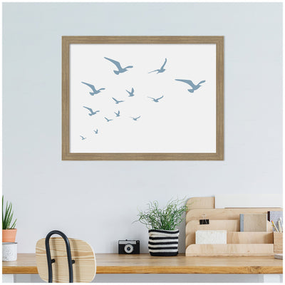 Seagulls White Background by Jolly and Dash Framed Wall Art Print