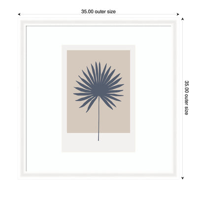 Muted Tan and Blue Colorblock Botanical Palm by The Creative Bunch Studio Framed Wall Art Print