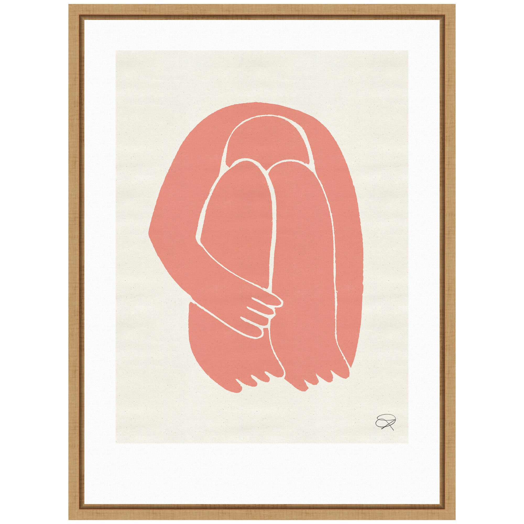 Sylvie Head Down 1 Terracotta Framed Canvas by Rocket Jack
