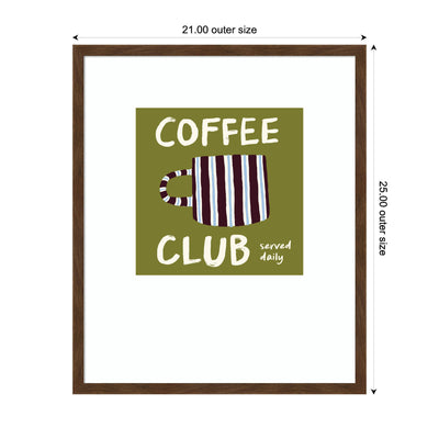 Coffee Club Kitchen Sage Green by Lucky Guava Framed Wall Art Print