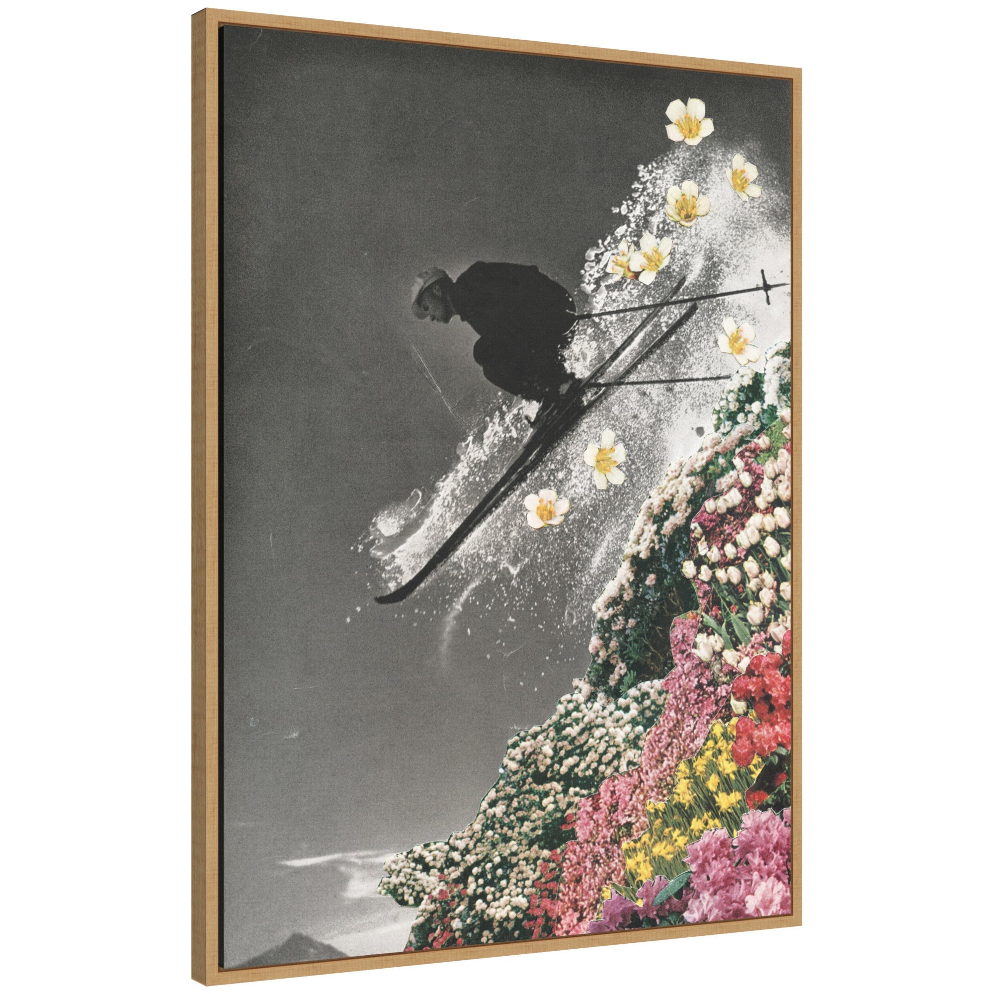 Sylvie Spring Skiing Framed Canvas by Sarah Eisenlohr