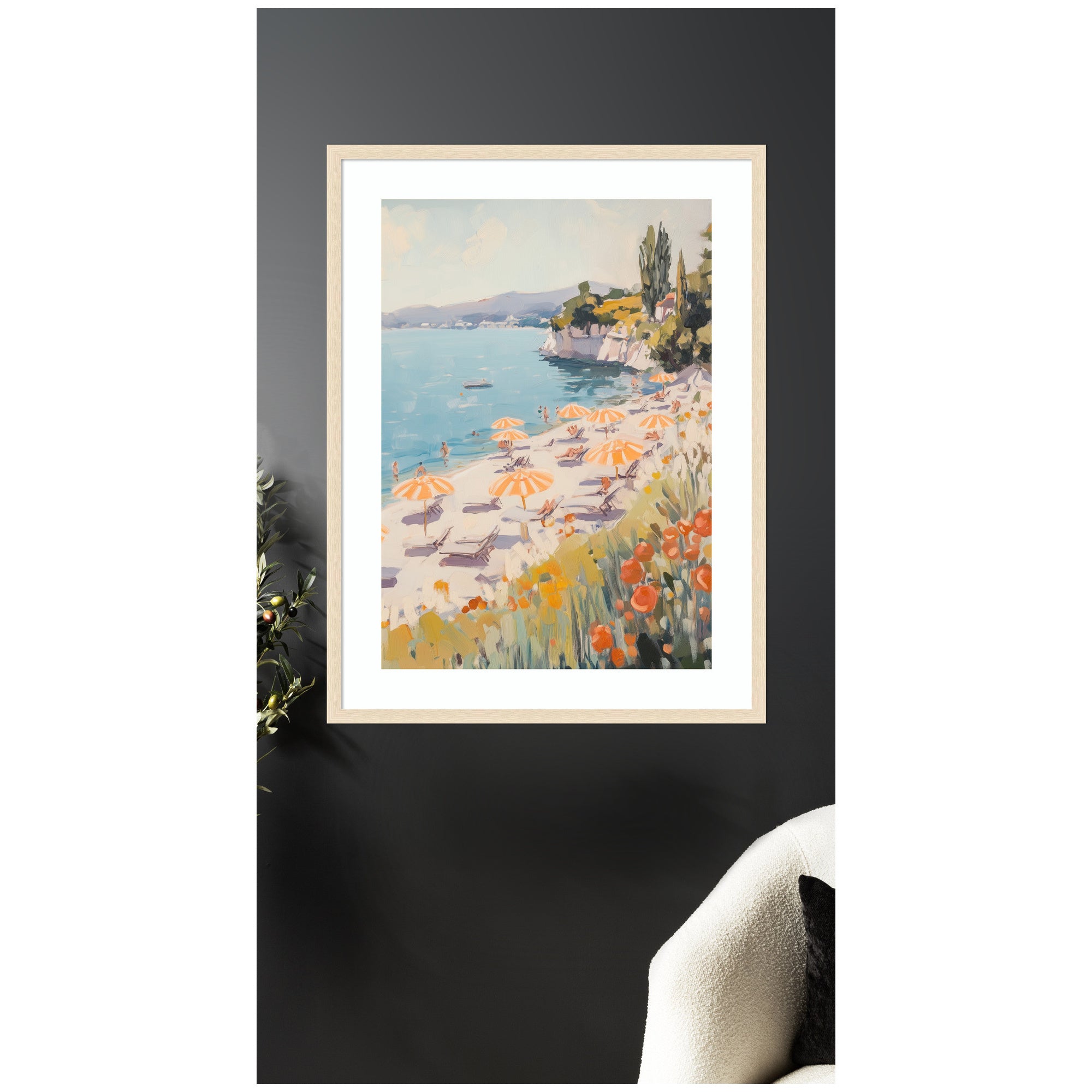 Sunny Beach Day by Melloi Art Prints Framed Wall Art Print