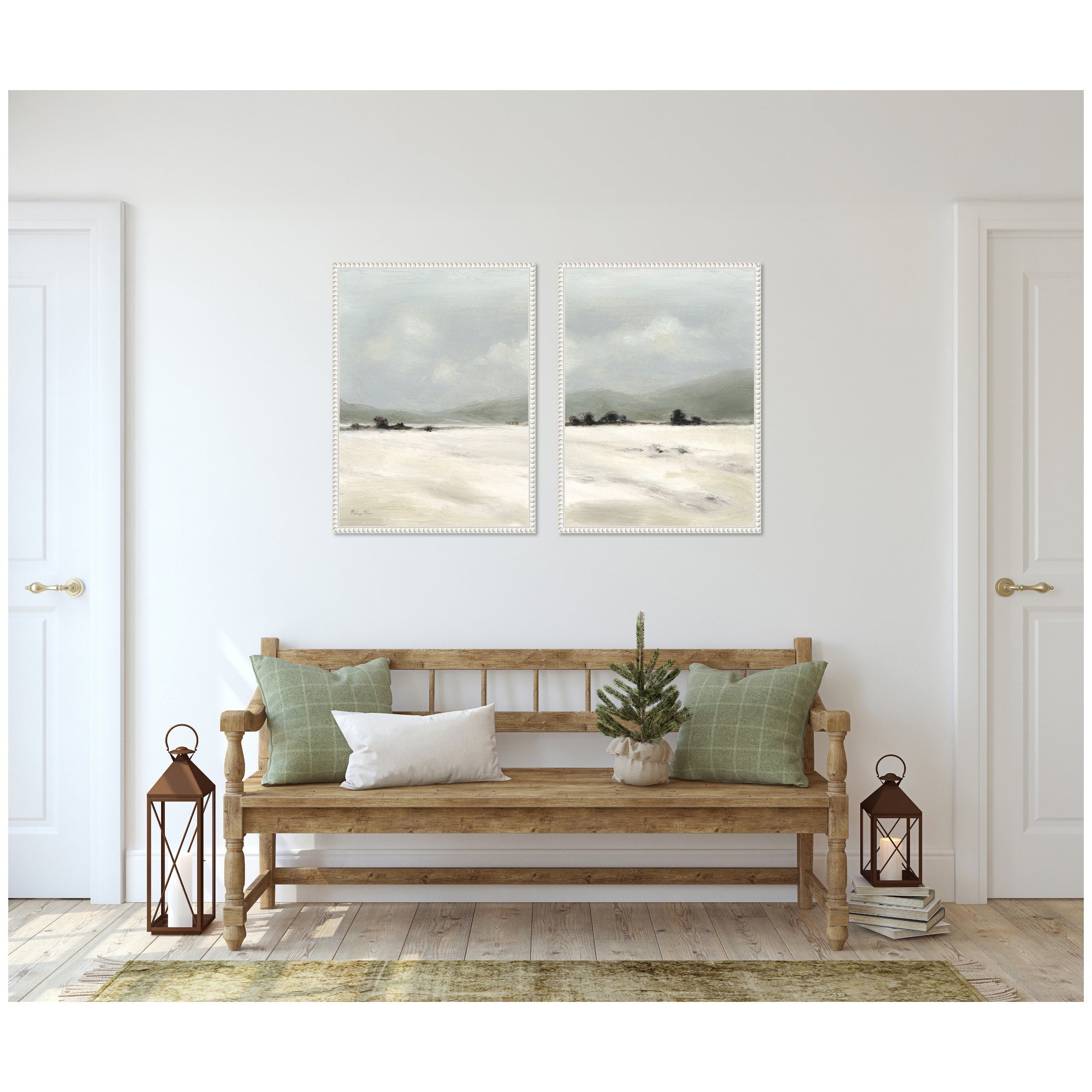 Sylvie Beaded December Mist - 2 Piece Framed Canvas Art Set by Mackenzie Nelson