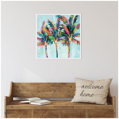 Sylvie Rainbow Coconuts Framed Canvas by Rachel Christopoulos