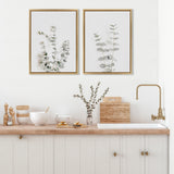 Sylvie Neutral Botanical Print No 3 and 4 Framed Canvas by The Creative
