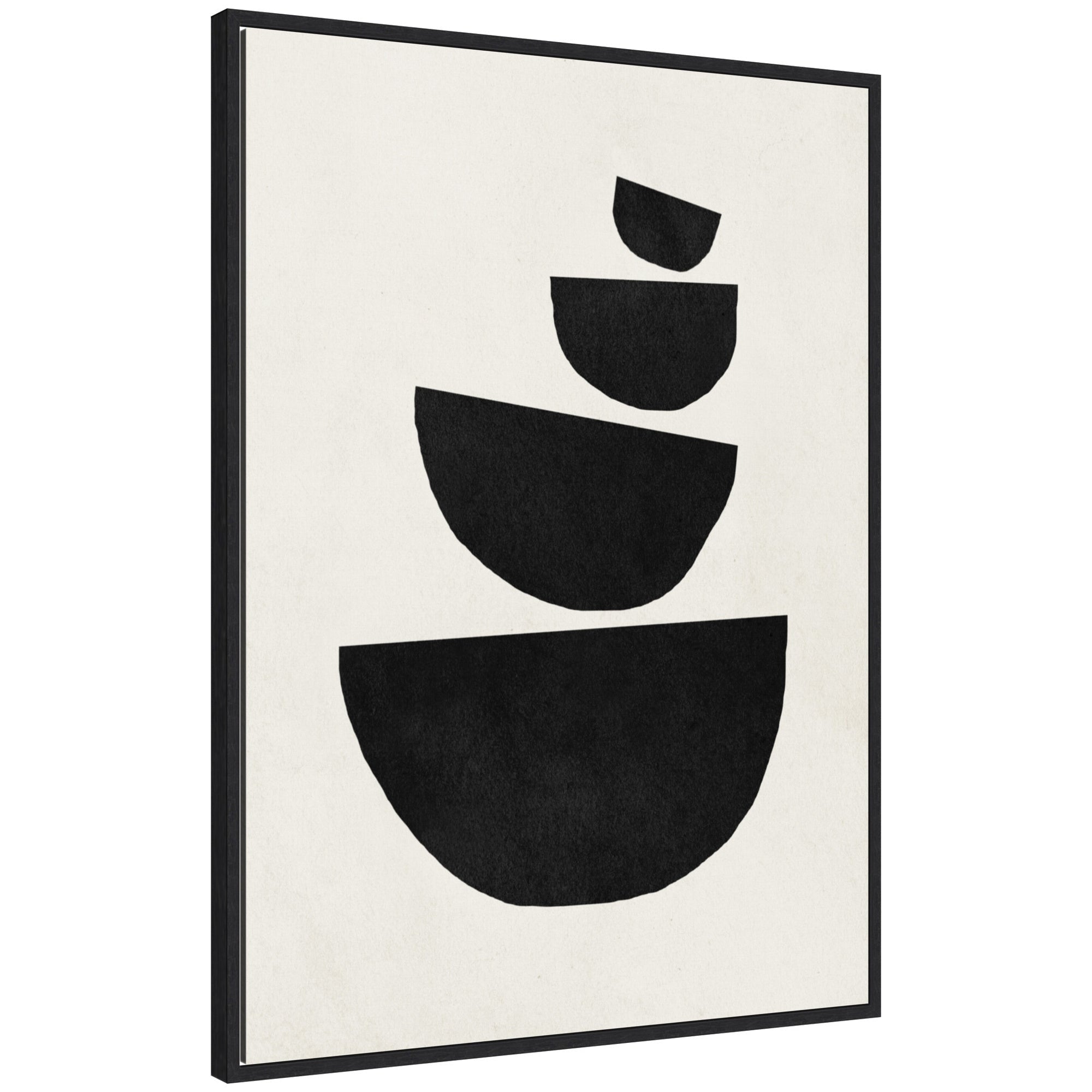 Sylvie Black Geometric Abstract 1 Framed Canvas by July Art Prints