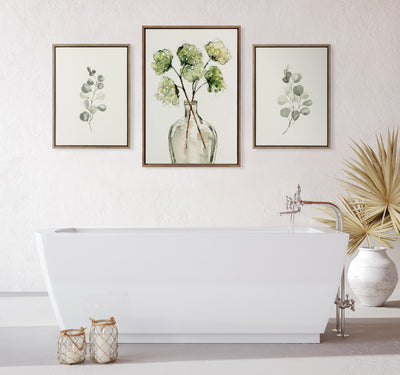 Sylvie Greenery Vase Framed Canvas