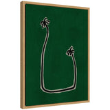 Abstract green framed canvas artwork by Shatha Al Dafai titled Sylvie Soul Bound Green