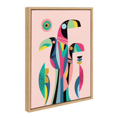 Sylvie Mid Century Modern Tropical Toucan Framed Canvas by kateandlaurel - product image 9 for Resin Society