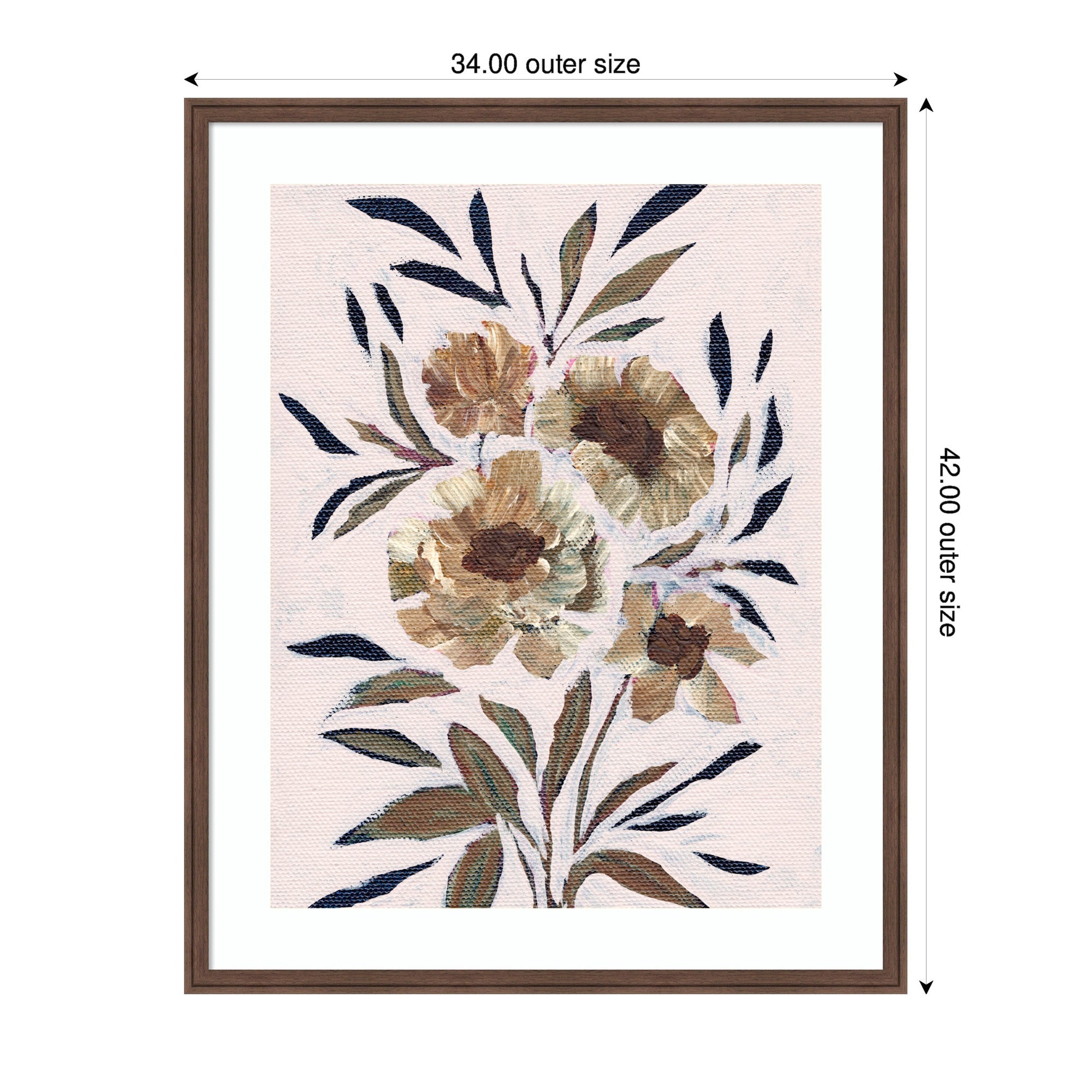 Framed Art Muted Paintrely Florals by Nikita Jariwala