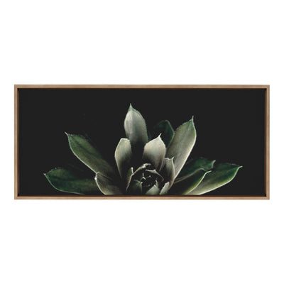 Sylvie Salutation framed canvas art showing botanical imagery with a floating frame in either gold or natural finish.