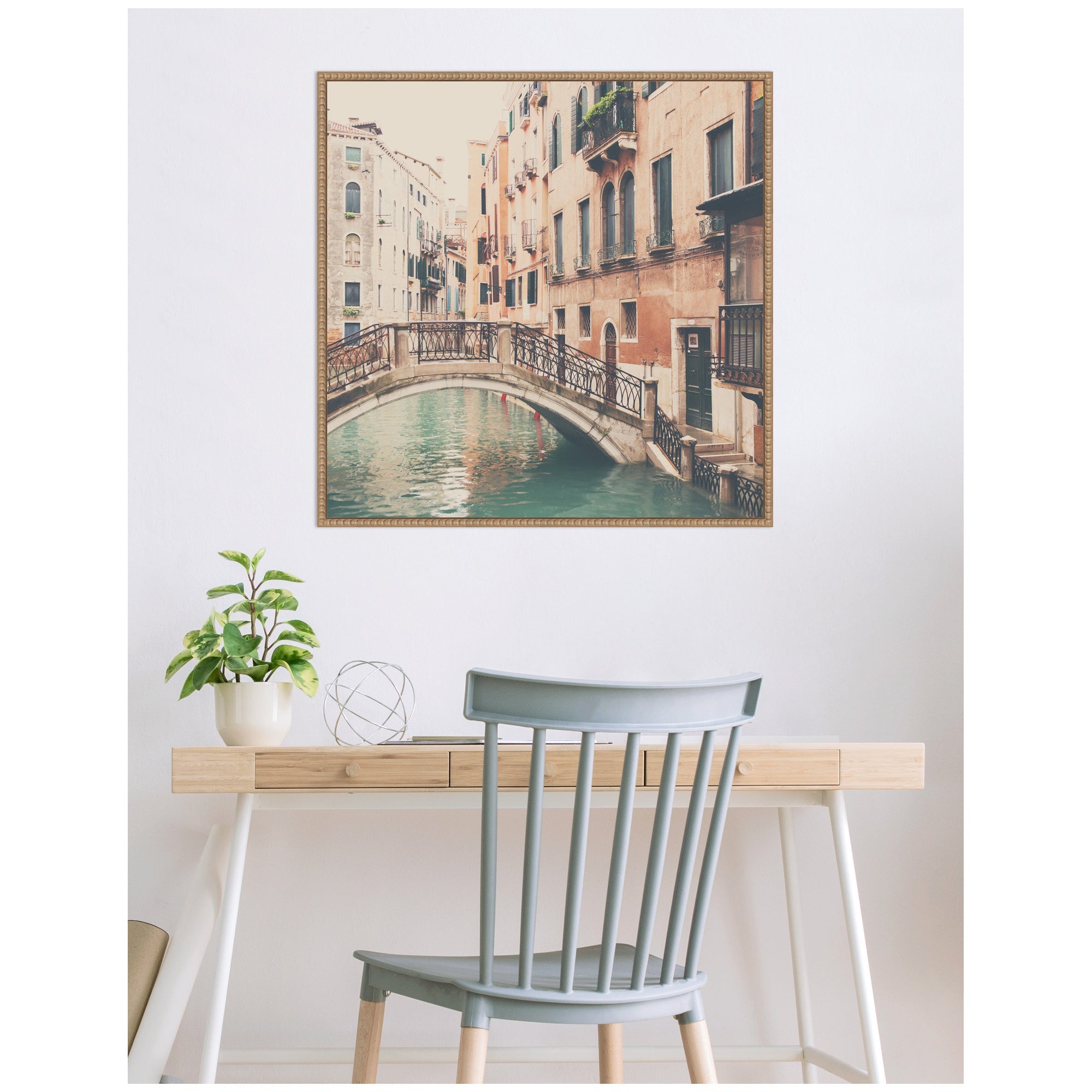 Sylvie Wandering The Streets of Venice Framed Canvas by Laura Evans