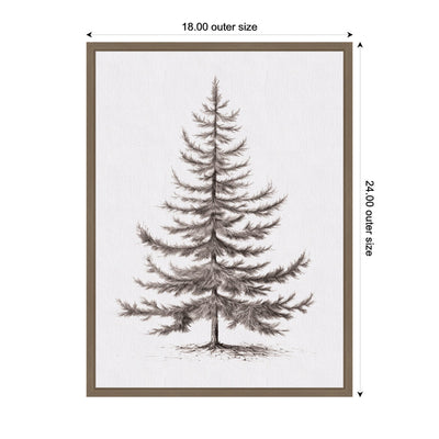 Sylvie Framed Canvas Vintage Evergreen Fir Tree Illustration II by The Creative Bunch Studio