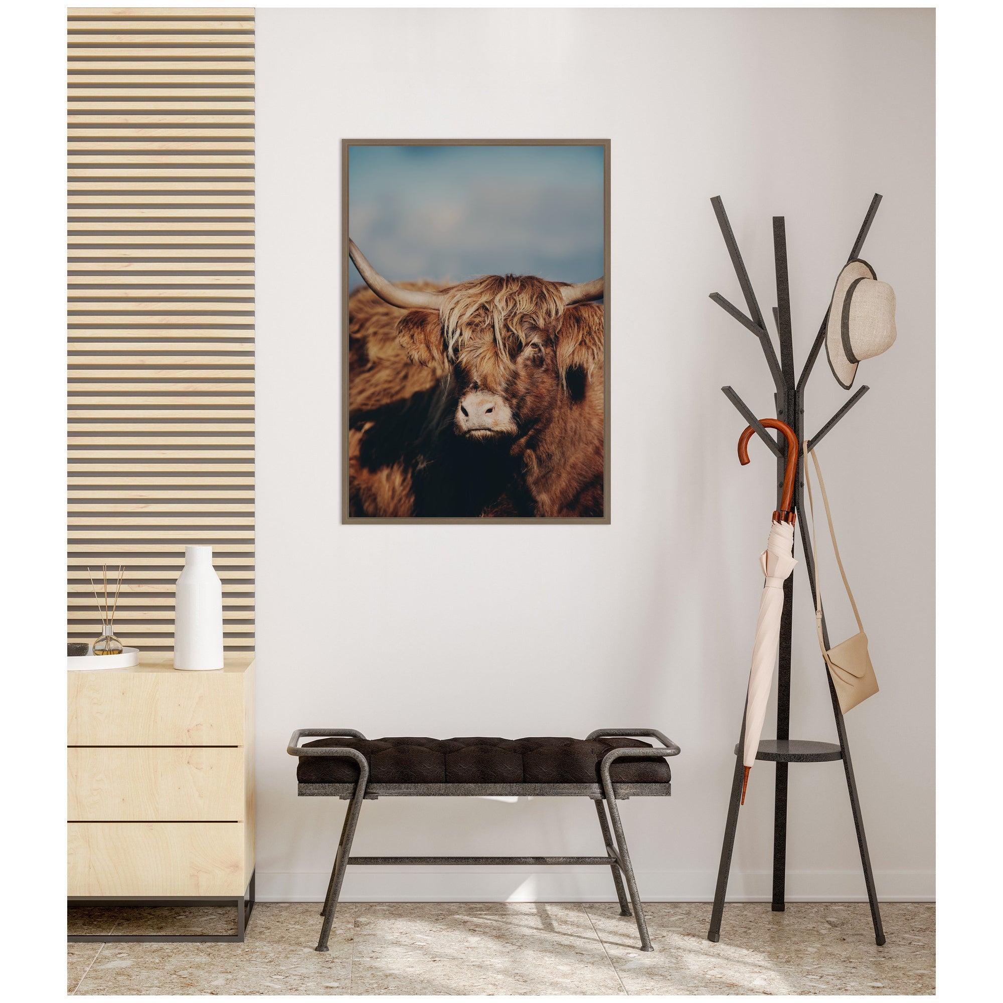 Highland Cow No.
5 by Laura Evans Framed Canvas Wall Art Print