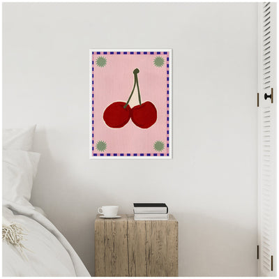 Sylvie Lush Duo 1 Cherry Framed Canvas by Shatha Al Dafai