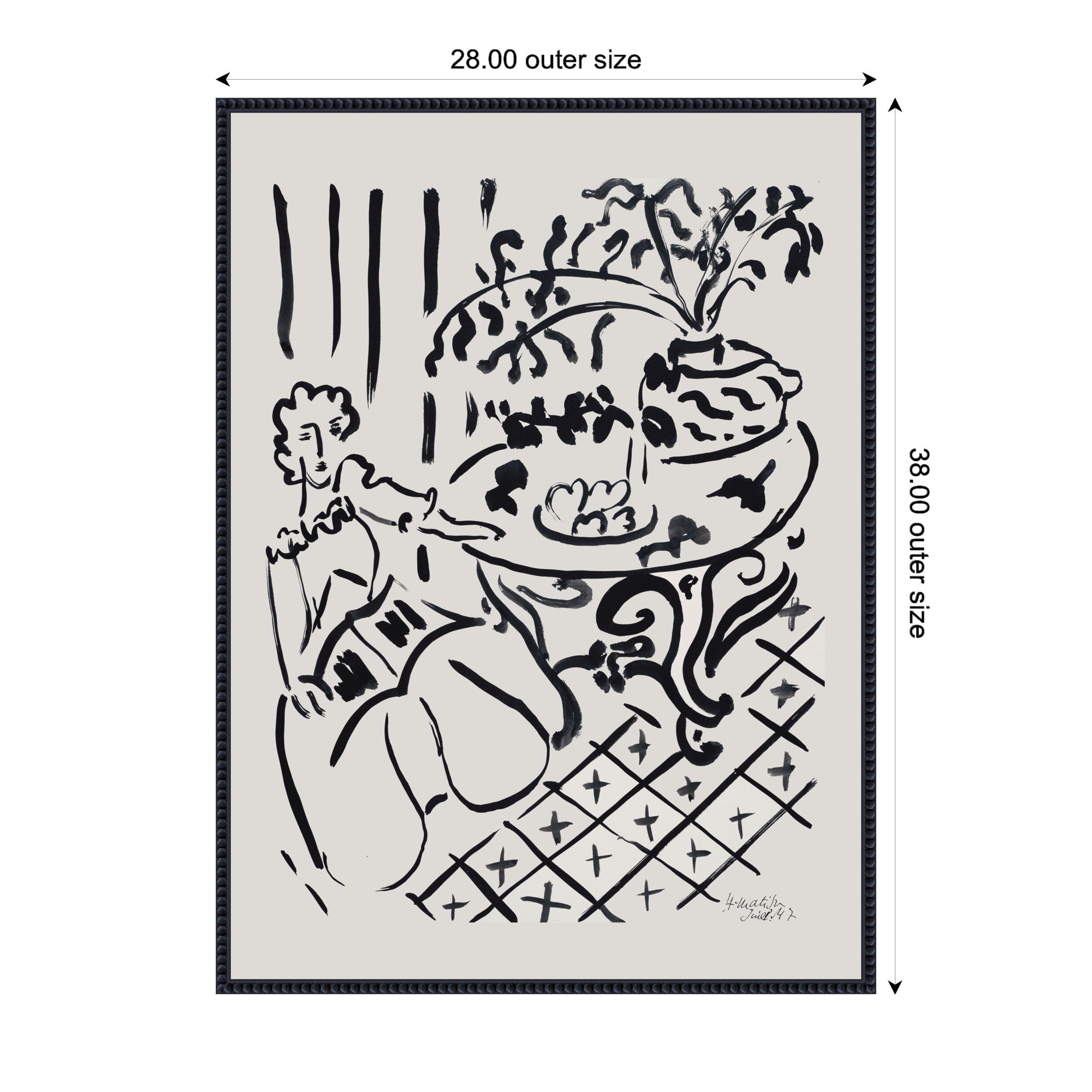 Fille assise a table 1947 Henri Matisse by Nostalgia Prints Framed Canvas Wall Art Print