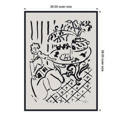 Fille assise a table 1947 Henri Matisse by Nostalgia Prints Framed Canvas Wall Art Print