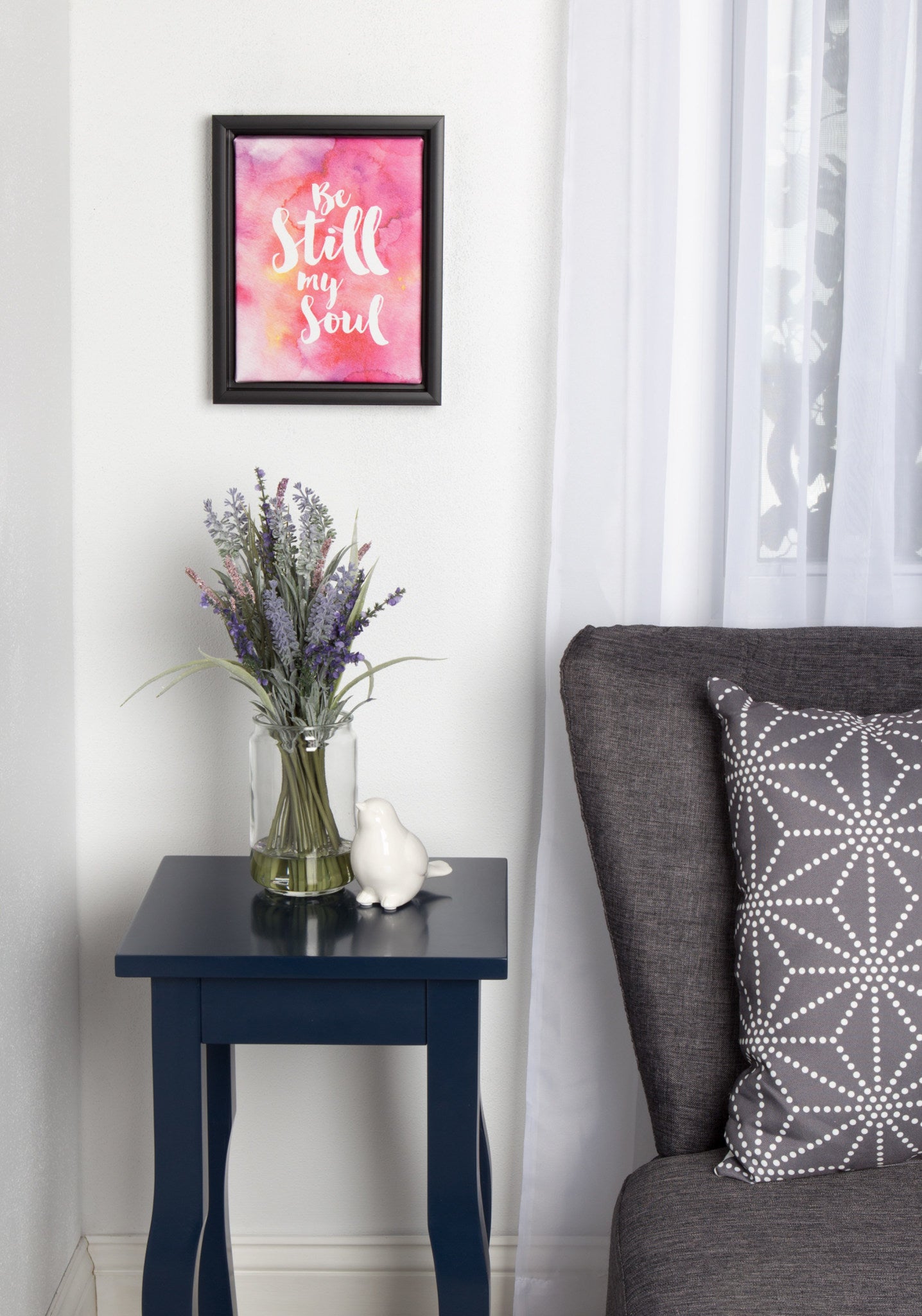 Sylvie Be Still My Soul Watercolor Art Framed Canvas by kateandlaurel - product image 4 for Resin Society