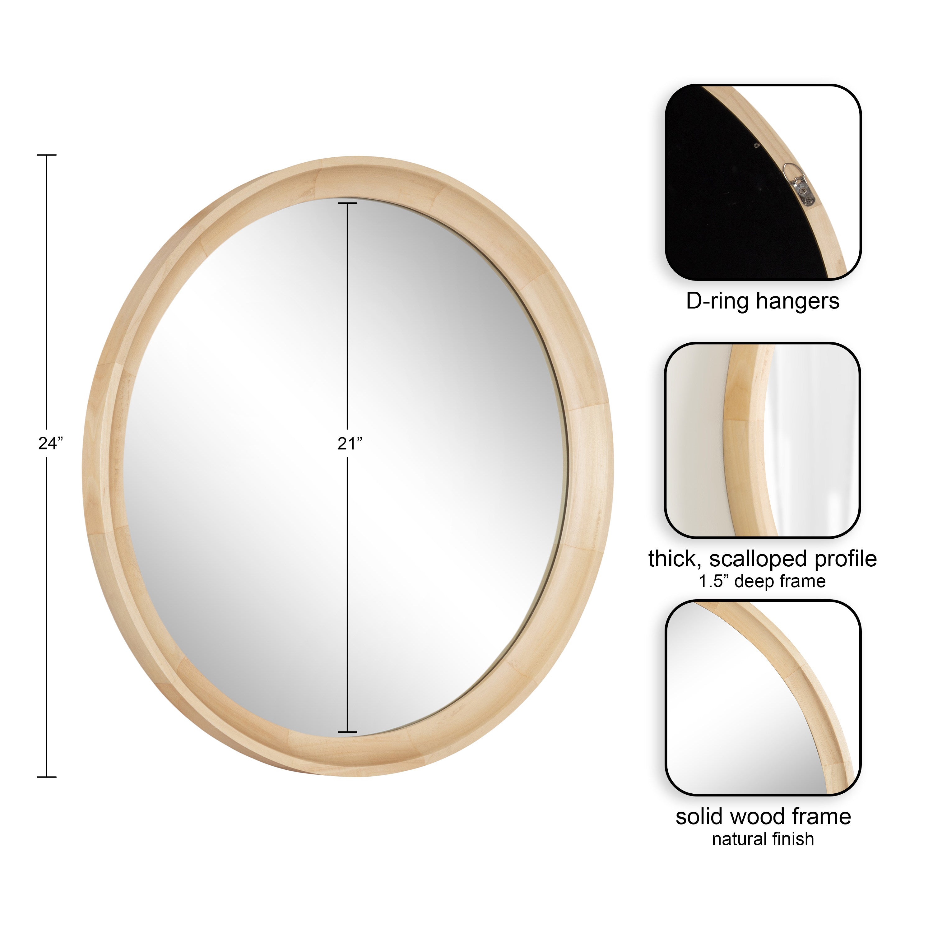 Hatherleigh Round Wood Wall Mirror